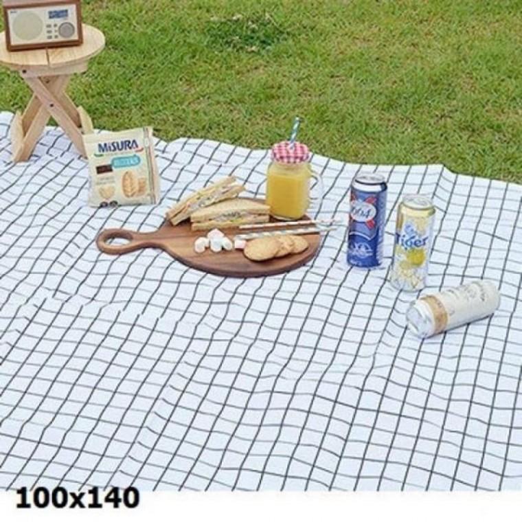 피크닉 매트 화이트체크 100x140cm (2 3인용)