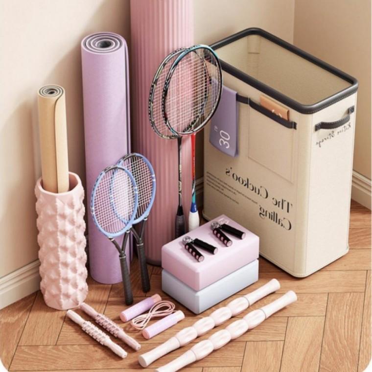 홈트 요가매트 수납함 리빙 박스 다용도 운동 장비 정리 보관함