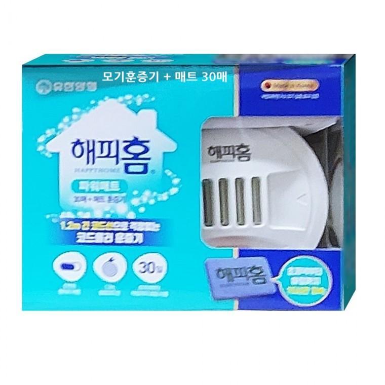 해피홈 훈증기 1.2m코드롤러 훈증매트 30개 모기 해충