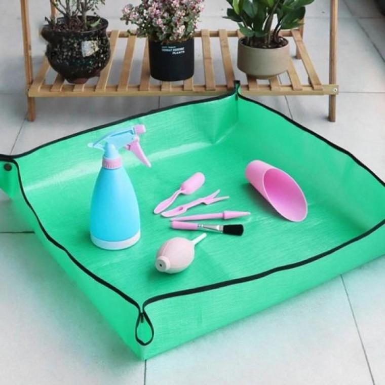 원예 홈 가드닝 다육이 화분 식물 분갈이 관리 흙 받침 방수 깔개 PE 매트 100x100cm M10683