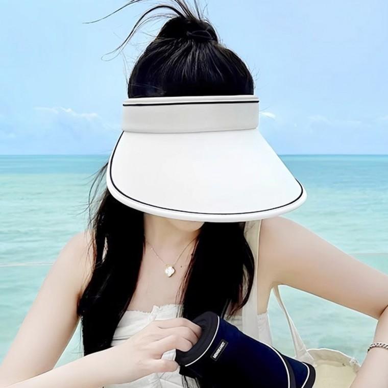 라인 돌돌이 썬캡 햇빛가리개 접이식 썬바이저 여름모자 챙모자