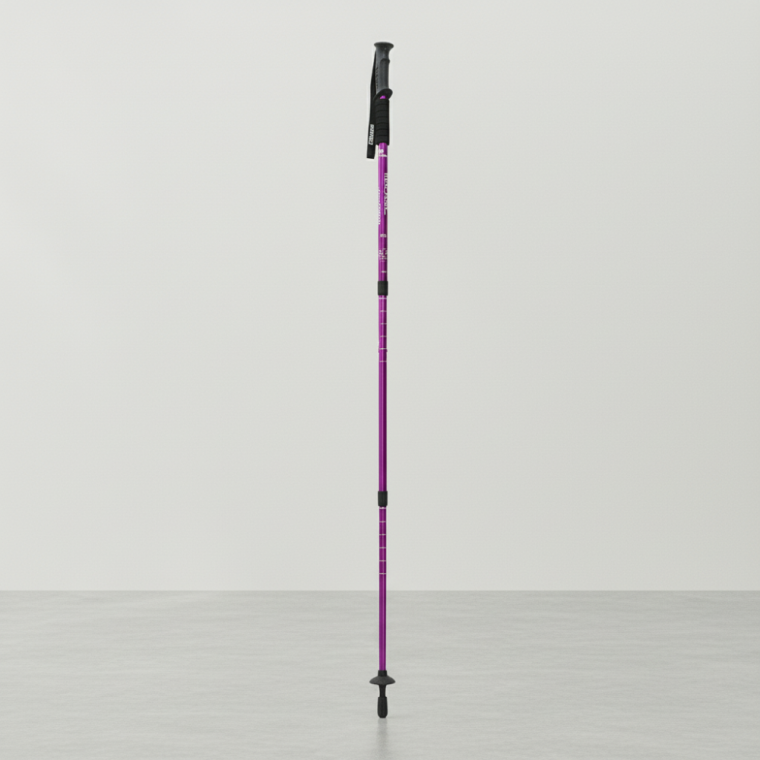 경량 3단 등산스틱 트레킹폴 접이식 지팡이 135cm 퍼플