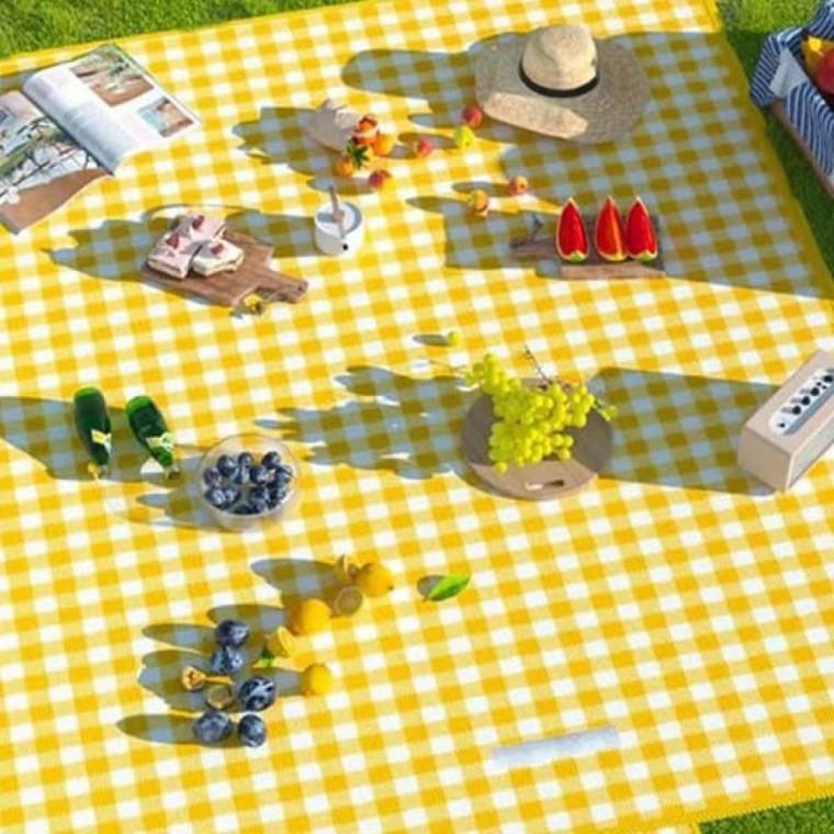 캠핑 돗자리 데일리 스타일 디자인 손잡이 접이식