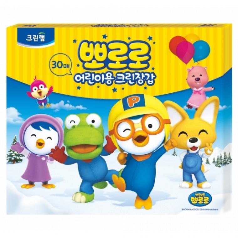 크린랩 크린장갑 어린이용 일회용장갑 뽀로로 30매