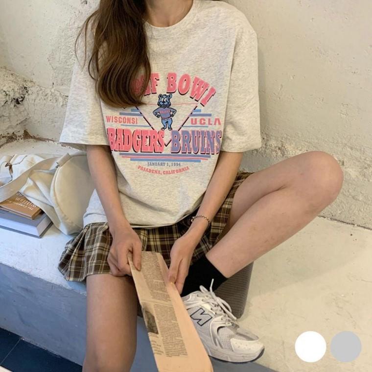 영문 곰돌이 레터링 티셔츠 맨투맨 레이스 나시 형광 스퀘어넥티 여성봄 긴팔 어린이
