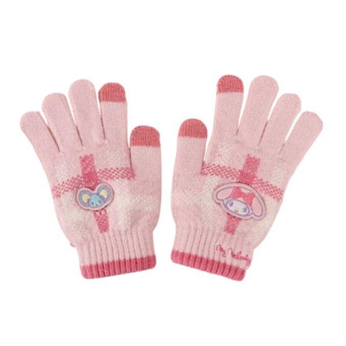 마이멜로디 어린이 장갑 체크 스마트폰 터치 장갑