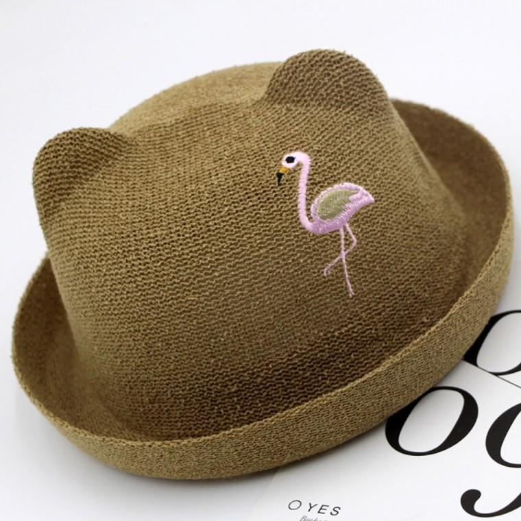 준캡 유아 아동 어린이 플라밍고밀짚모자 페도라 봄 여름 가을 자외선차단 귀여운모자