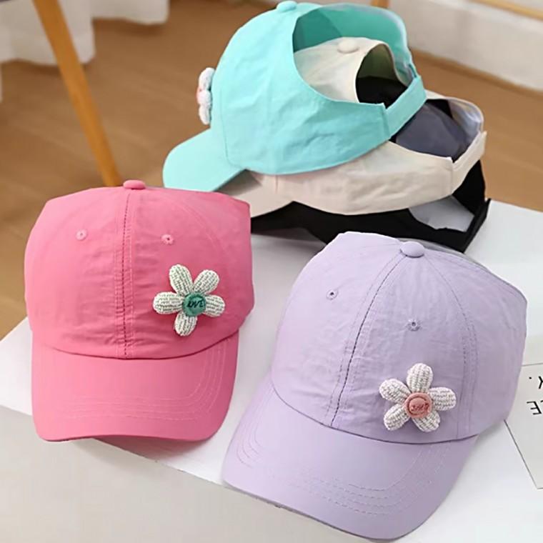 준캡 유아 아동 어린이 플라워경량썬캡 야구모자 가림막 봄 여름 가을 자외선차단 챙모자 귀여운