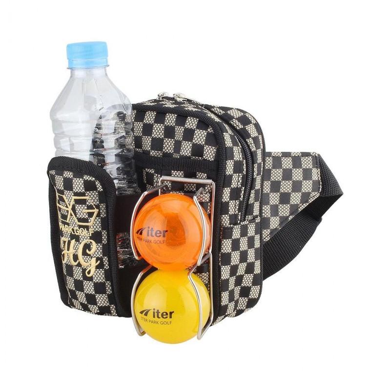 이터파크 HG블랙체크 파크골프파우치 허리색 볼포켓 0401
