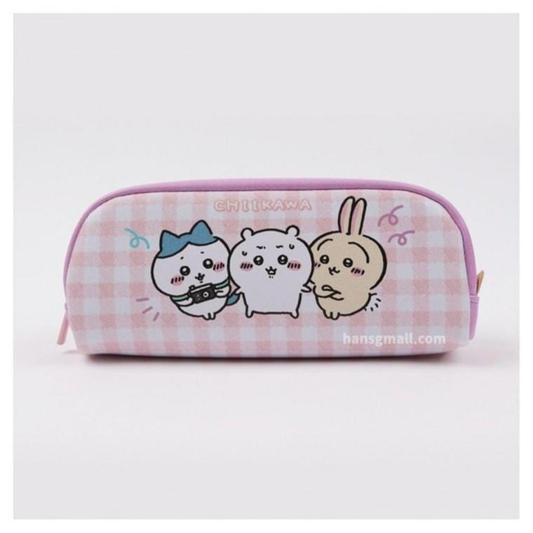 귀염둥이 치이카와 먼작귀 반달 펜 파우치 (핑크)
