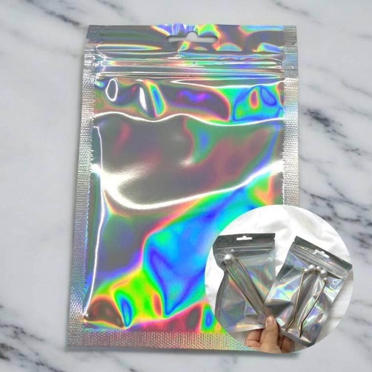 홀로그램 지퍼백 10x15 100P 디자인지퍼백 홀로그램파우치 소포장