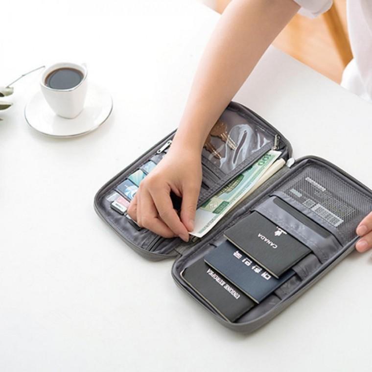 여권파우치 방수 여행용 지갑 동전 티켓 보관 다용도 포켓 지갑 분실 방지