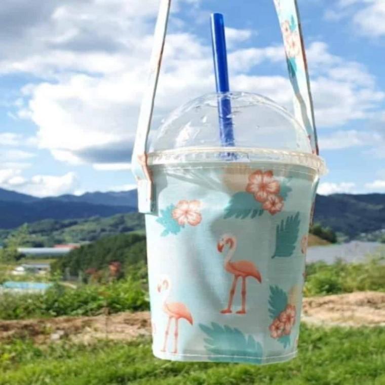 패브릭 드링크백 텀블러 파우치 스카이밍고 커피캐리어 패브릭컵홀더 텀블러홀더 테이크아웃컵홀더