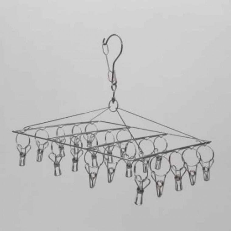 건조대 스텐 양말집게 사각형 20구 미니빨래건조대 아기양말건조대 모자건조대 빨래집게걸이