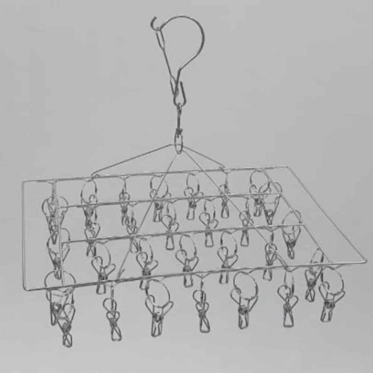 건조대 스텐 양말집게 사각형 30구 튼튼한건조대 모자건조대 집게건조대 베란다빨래건조대