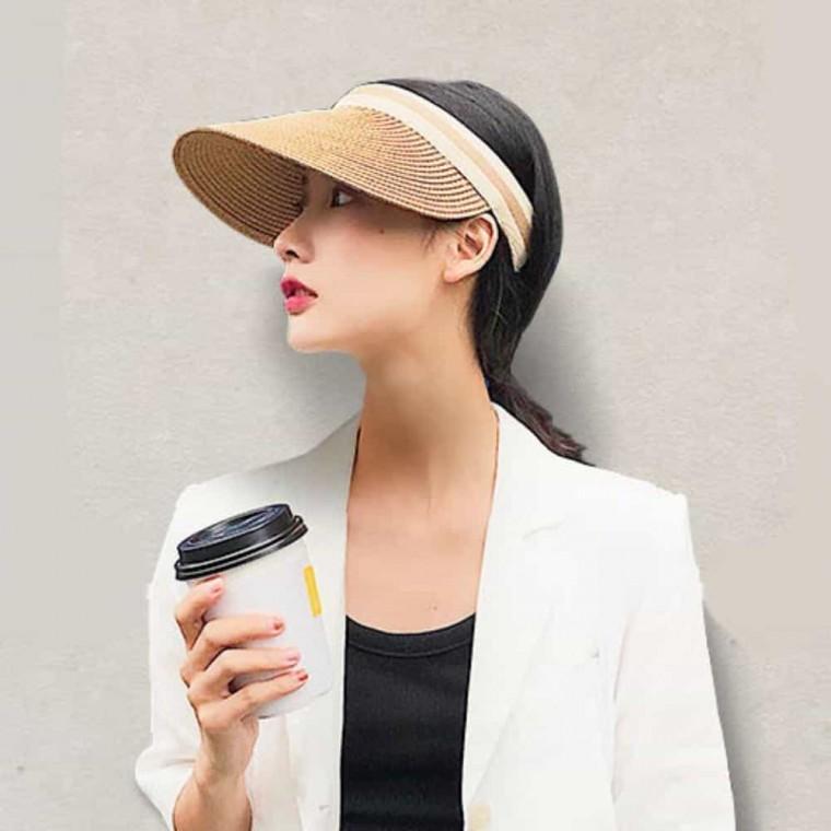 라탄 썬캡 여성 여름 햇빛차단모자 여름휴양지모자 썬캡자외선차단 골프썬캡 여름모자 여성썬캡 햇빛모자