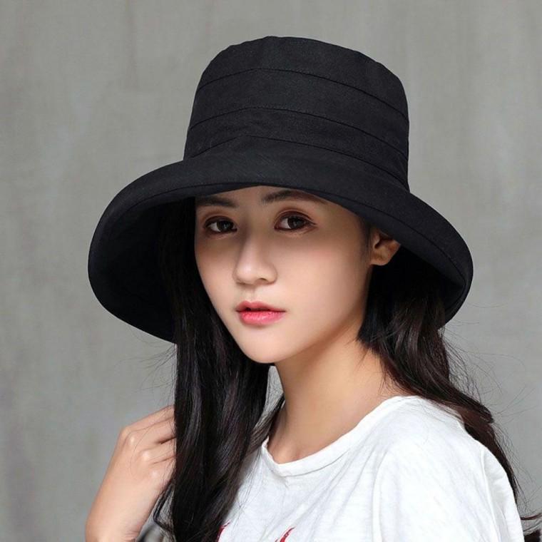 메이빈 여름 버킷햇 블랙 여성 벙거지모자 챙 버킷햇 용 여자 무지 코튼 여름 모자 벙거지 여성