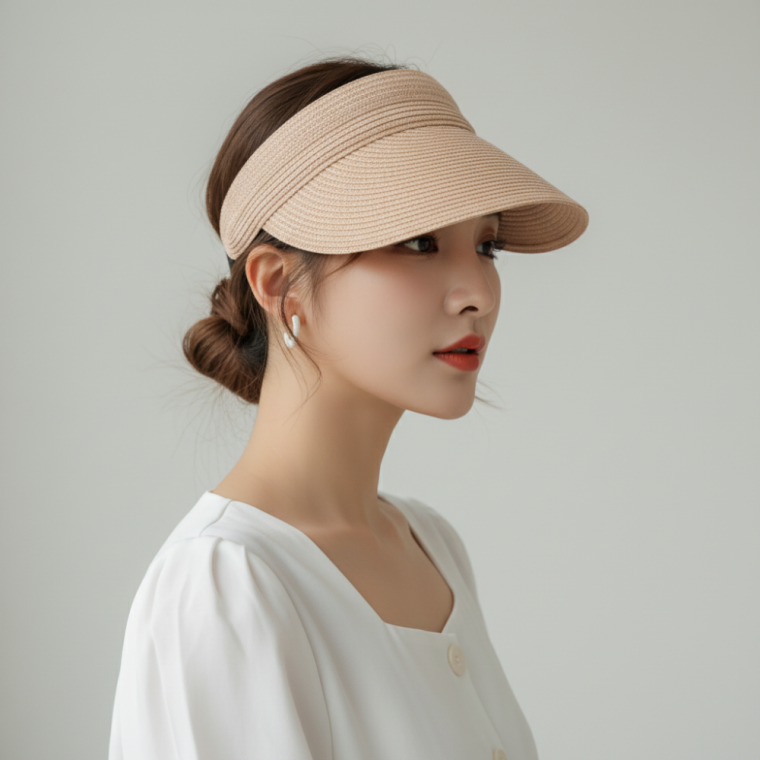 휴대용 파피루스 돌돌이 썬캡 여성 여름 모자