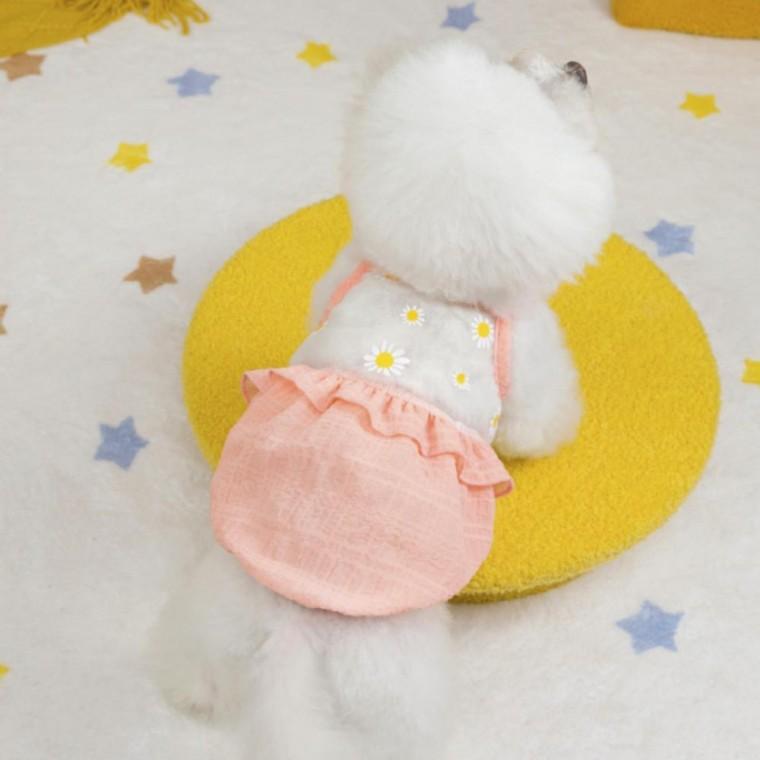 강아지 고양이 옷 여름 데이지 매쉬 민소매 원피스