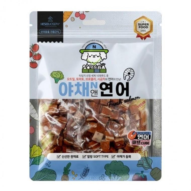 EAS 헤세드요셉 강아지간식 야채앤 연어 큐브 160g