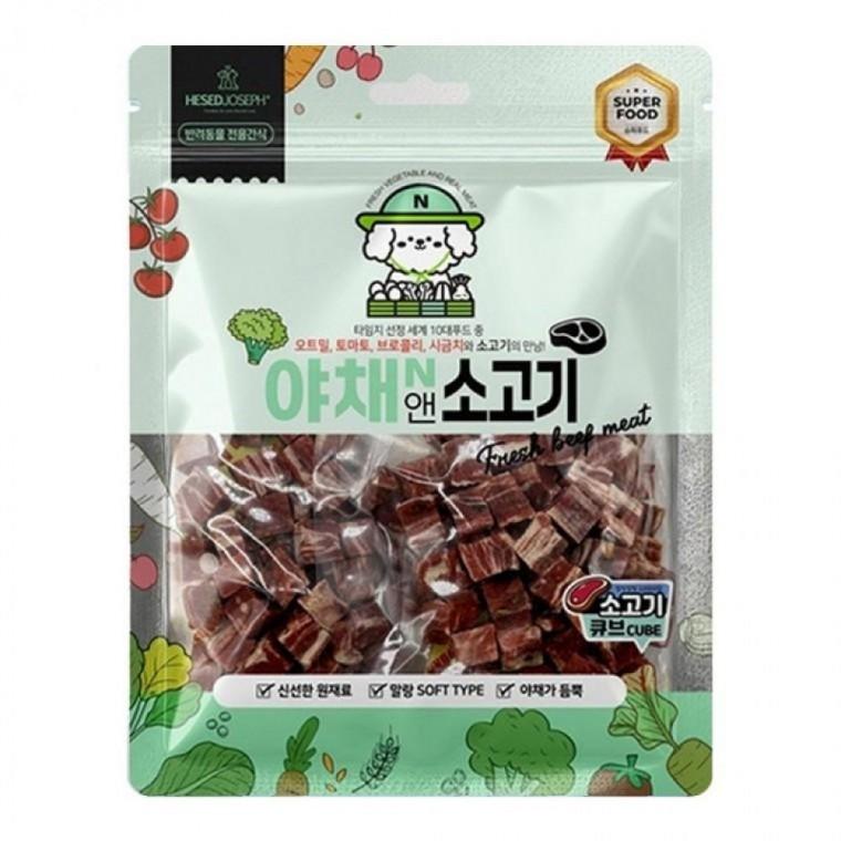 EAS 헤세드요셉 강아지간식 야채앤 소고기 큐브 160g