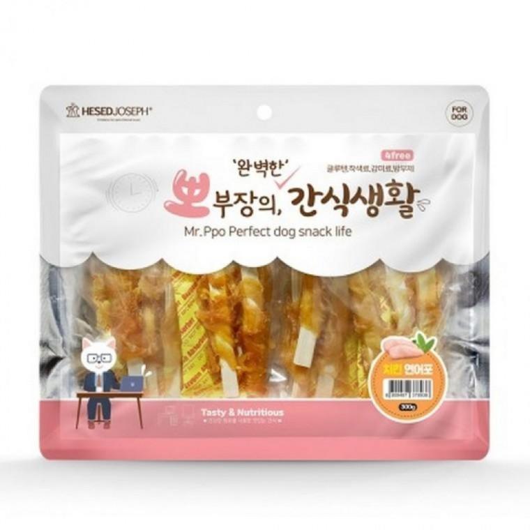 EA 헤세드요셉 강아지간식 뽀부장의 간식생활 치킨 연어포 300g