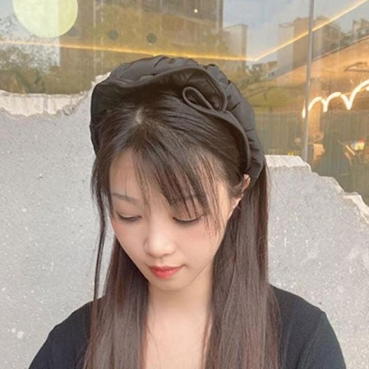 블랙 여성용 겸용 썬햇 썬캡 돌돌이 헤어밴드 여자