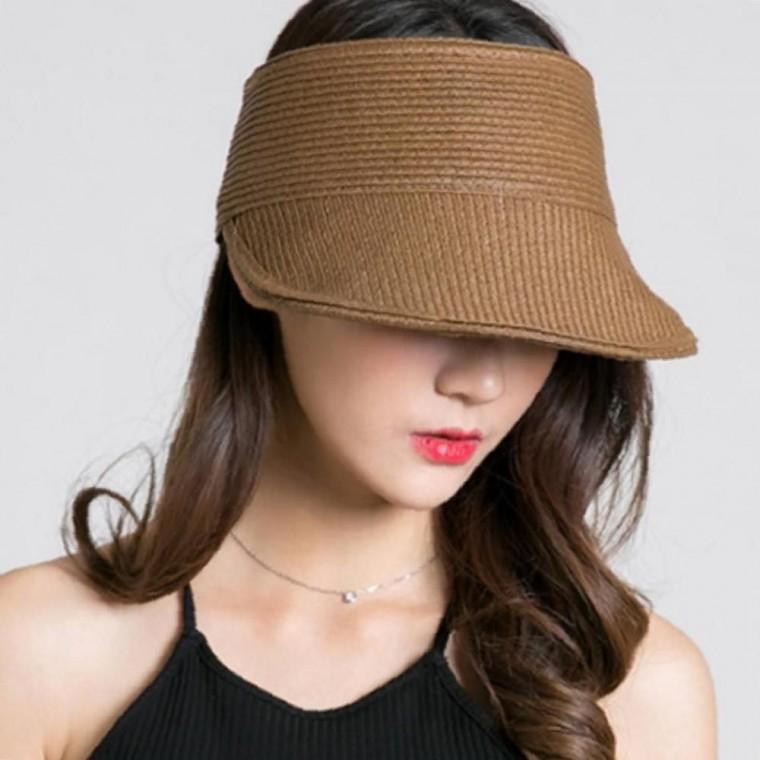 하프 썬캡 밀짚모자 왕골 여름 자외선 차단 챙모자