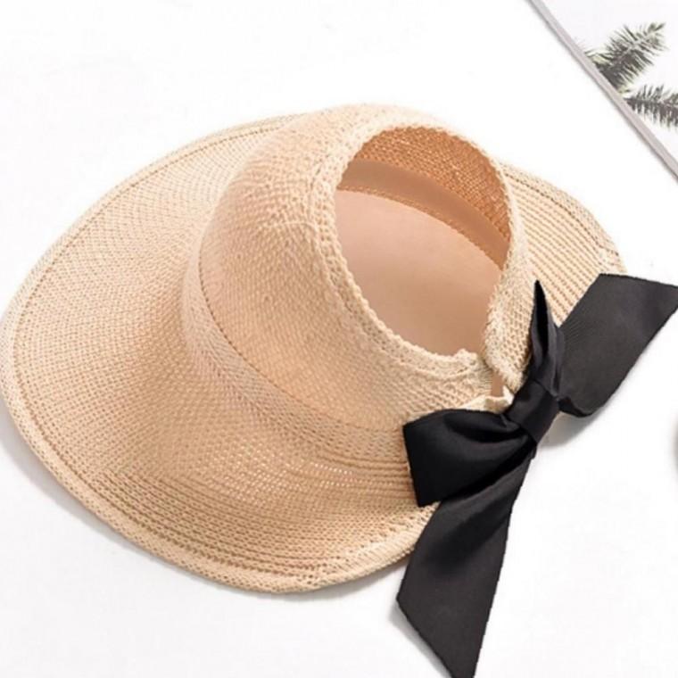 리본 밀짚모자 여름 비치 썬캡 자외선 차단 프레아햇