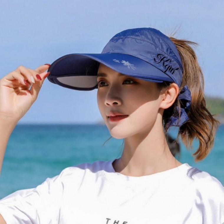 기능성 자외선 차단 슬라이드 썬캡 챙넓은 모자 여름 햇빛 가리개 여성용 골프 등산 조깅 야외 활동 필수