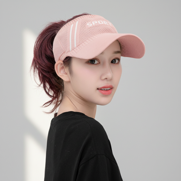 여성 골프 테니스 밴드형 썬캡 핑크 55-60cm