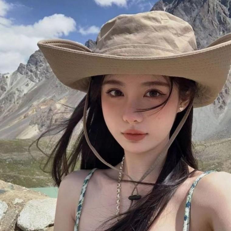 남녀공용 사파리 썬캡 카우보이 버튼 아웃도어 등산 모자