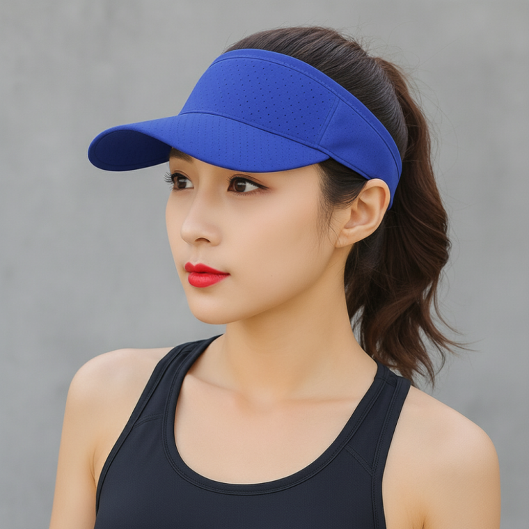 통기성 메쉬 러닝 운동 썬캡 블루 자외선차단 등산 모자