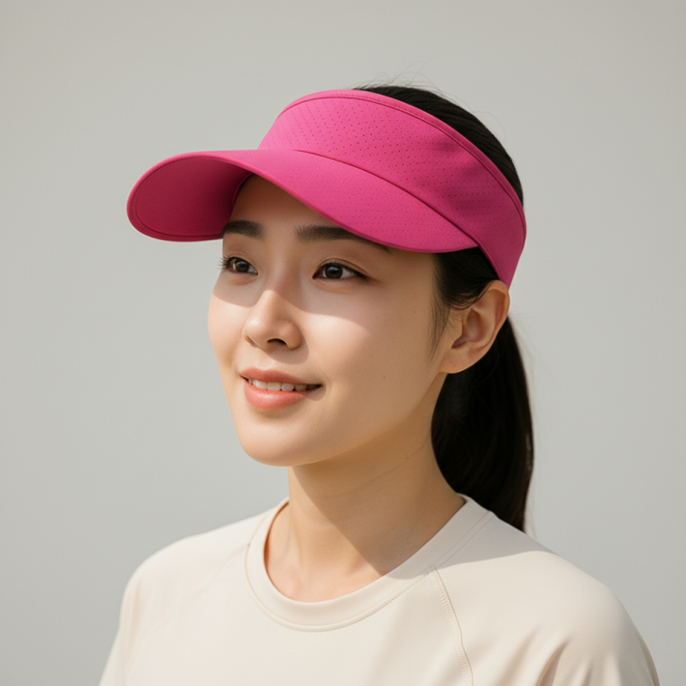 통기성 우수한 메쉬 골프 등산 썬캡 진핑크 자외선차단 스포츠 모자