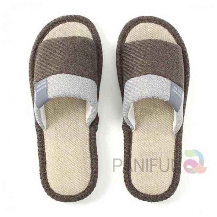 학원슬리퍼 린넨 가정용실내화 학교슬리퍼 폭신한슬리퍼 255-260 브라운 거실실내화 집안슬리퍼