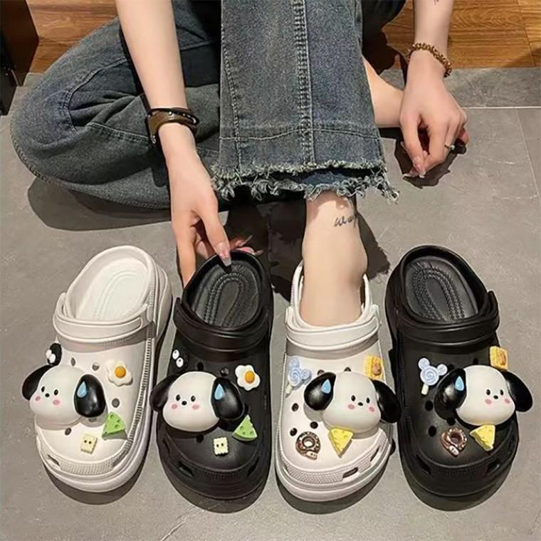 베리슈 여성 5.5cm 발편한 통굽 에바 키높이 여름 슬리퍼 실내화 아쿠아슈즈 펀칭 샌들