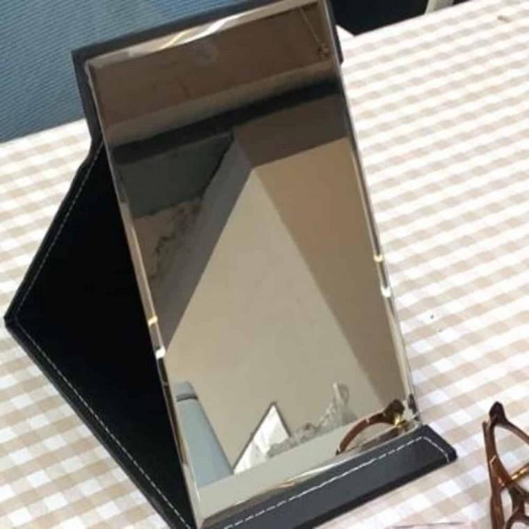 탁상거울 접이식 사각 블랙 중 접이식거울 책상거울 메이크업거울 캠핑거울
