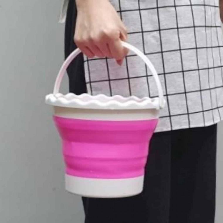 대용량 접이식 미술물통 원형 수채화물통 접이식물통 그림물통 미술용물통