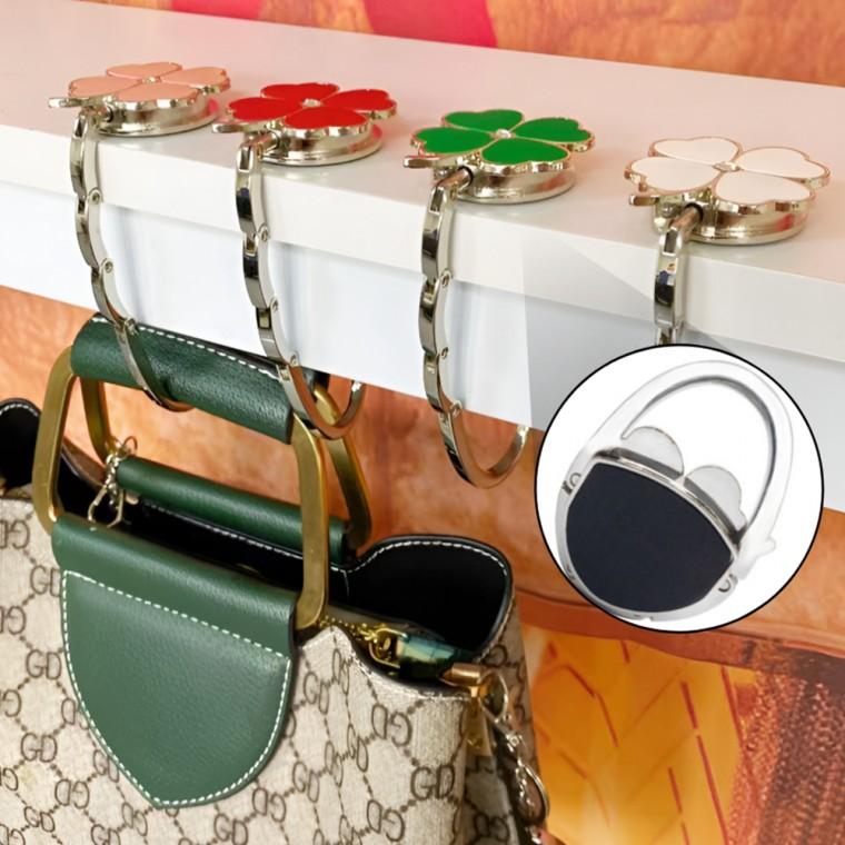 휴대용 클로버 접이식 가방 걸이 테이블 홀더 후크 가방고리 책상걸이 사무실 거치대