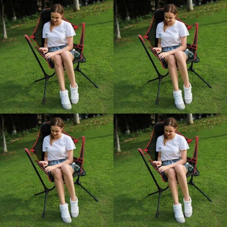 접이식 스윙 캠핑의자 레드 캠핑릴렉스체어 피크닉의자