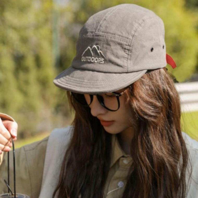 남녀공용 아웃도어 캠프캡 숏챙 캠핑 모자 커플 모자 짧은챙 볼캡 낚시 등산용 야외 활동 캡 스트릿 패션