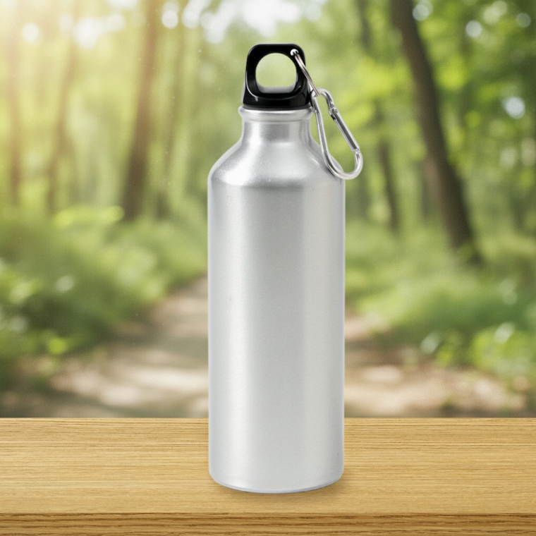 가벼운 알루미늄 스포츠 물통 500ml 실버 헬스 등산 캠핑 휴대용 물병