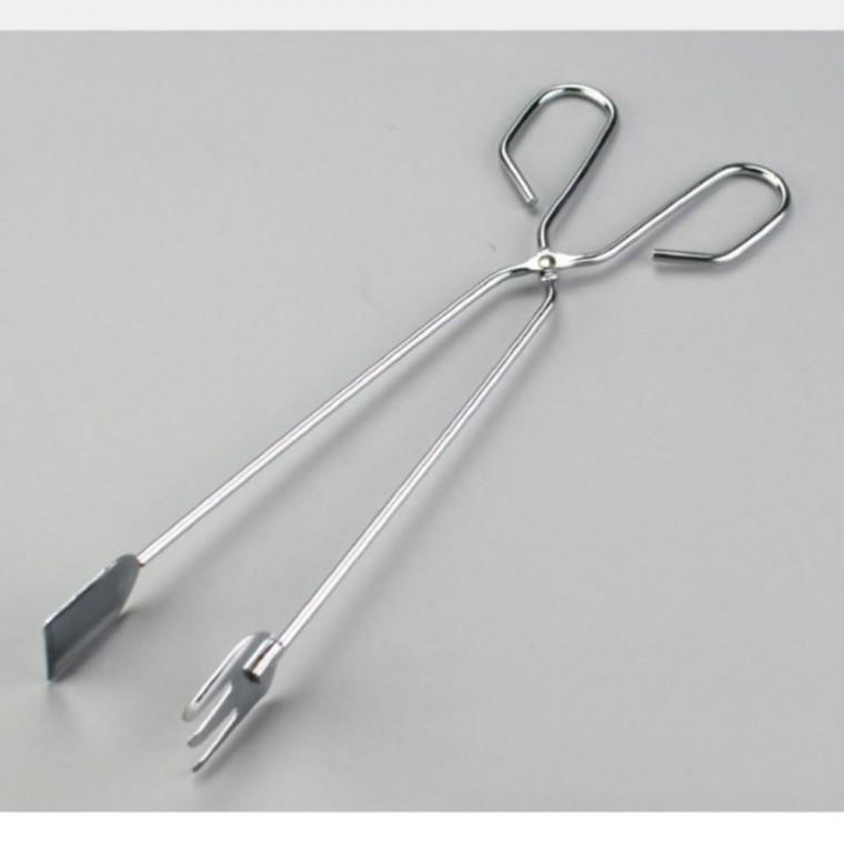 35cm 1개 캠핑 숯가위 가위형 숯집게 장작 화로 집게 불쏘시개 바베큐 고기 집게 그립