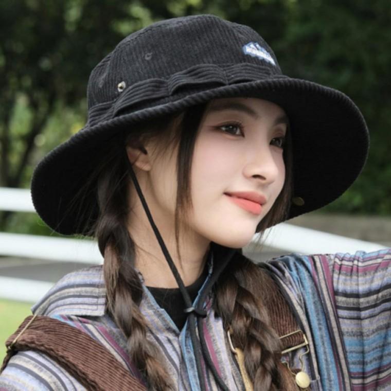 코듀로이 겨울 아웃도어 골덴 캠핑용 벙거지 여성 따뜻한 골덴모 사파리모자 모두팜