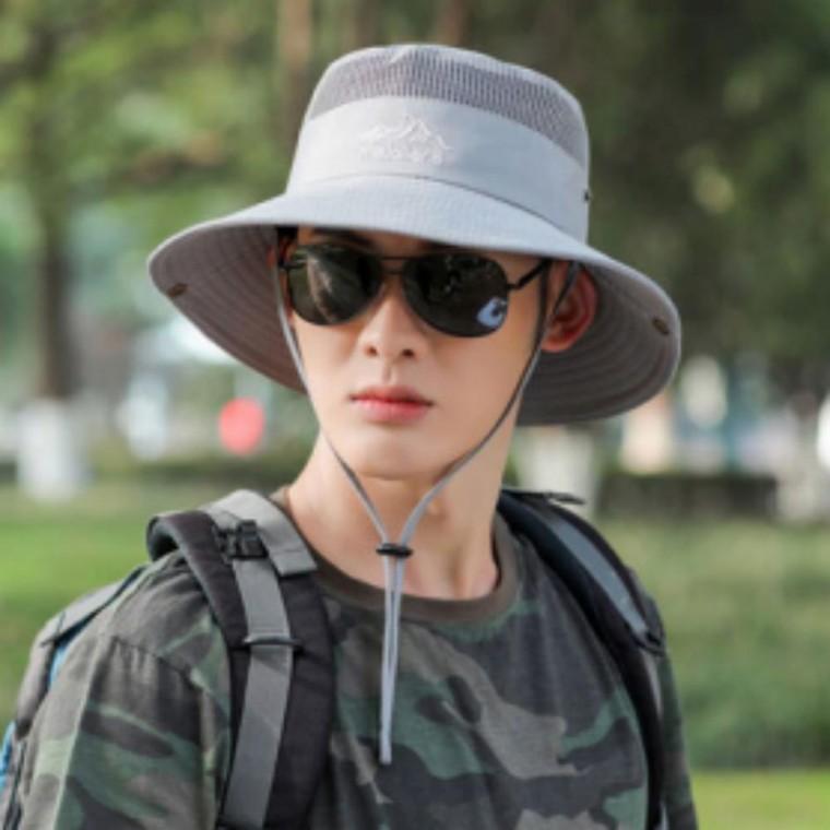 메쉬 모자 남자 등산 모자 햇빛가리개 낚시용 캠핑 아웃도어 여름용 시원한 통기성 벙거지 자외선차단 야외