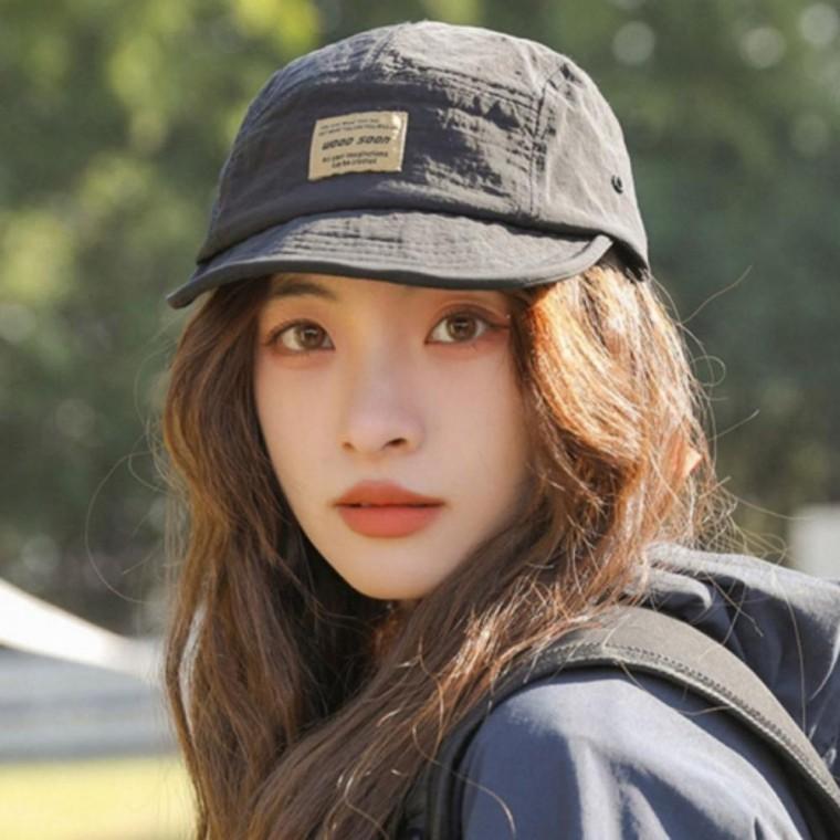 심플 레터링 와펜 사이즈 조절 아웃도어 카고 볼캡 모자 남녀공용 사계절 등산 낚시 캠핑 운동용 패션 캡