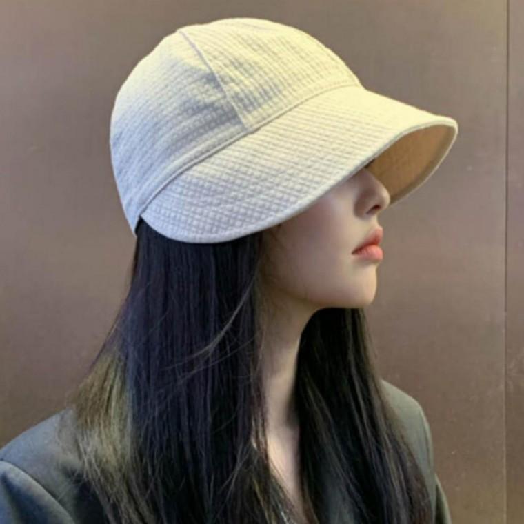 와플 패턴 햇빛차단 벙거지 모자 끈조절 캡모자 남녀공용 버킷햇 등산 낚시 캠핑 야외 활동 패션 캡