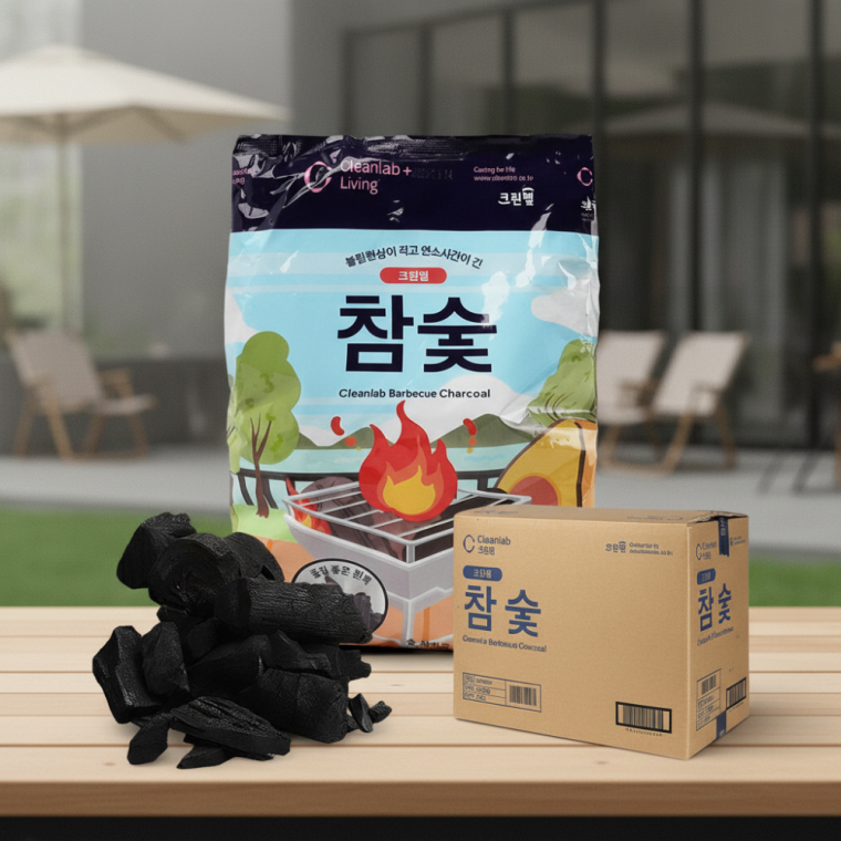 캠핑용 참숯 흑탄 20개입 600g 2 3인용 바비큐 구이용 숯 세트