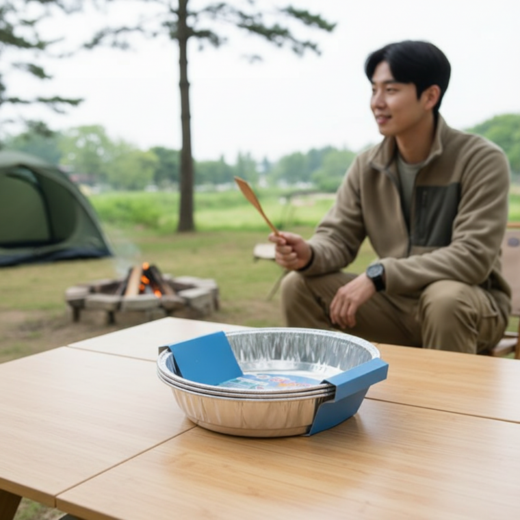 가스레인지 직화 알루미늄 냄비 원형2호 3P 캠핑용 다용도 조리용기