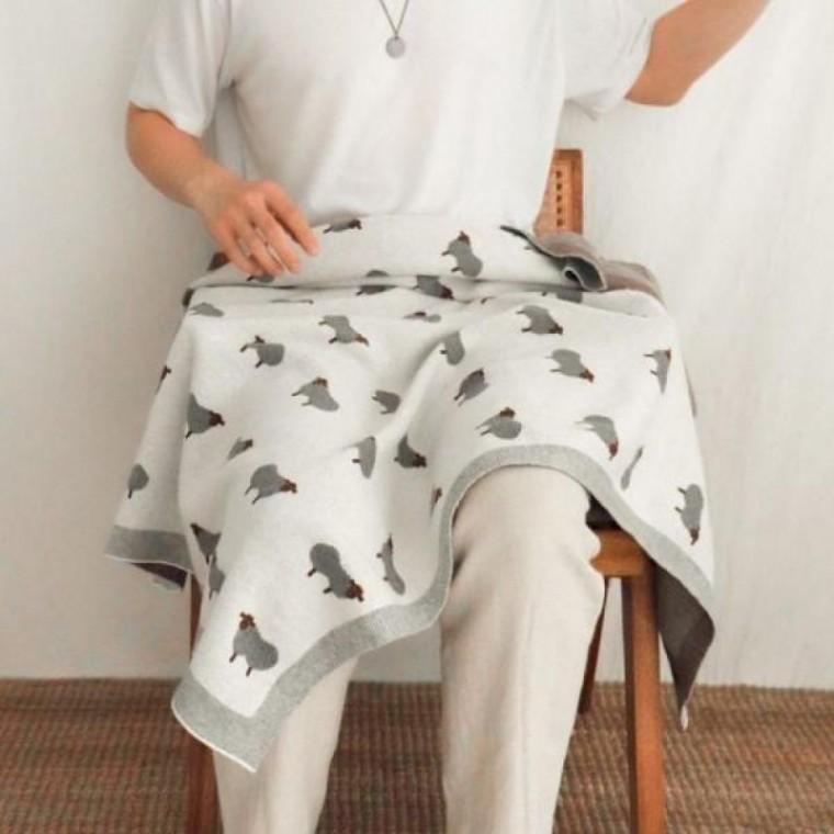 무릎담요 순면 담요 미니 양 담요 독서실 코튼